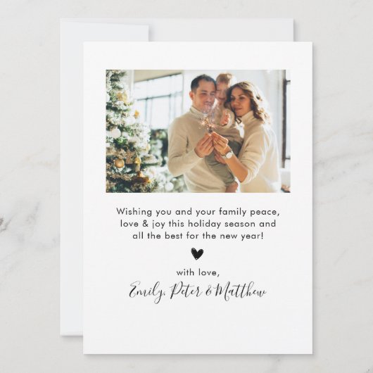 Elegant Green Script 4 Photo Collage Kerstmis Feestdagenkaart (Achterkant)