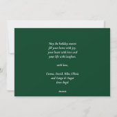 Elegant Green Script Magnolia Baby First Kerstmis Feestdagenkaart (Achterkant)