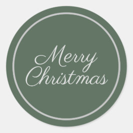 Elegant Green Script Merry Kerstry Ronde Sticker