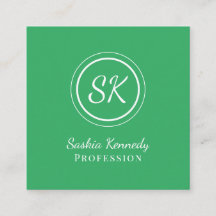 Elegant Green Script Professional Monogram