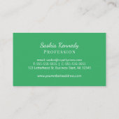 Elegant Green Script Professional Monogram Visitekaartje (Achterkant)