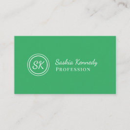 Elegant Green Script Professional Monogram Visitekaartje