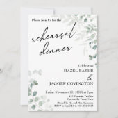 Elegant Green & Script repetitie diner Kaart (Voorkant)