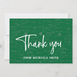 Elegant Green Script Typography Math Graduation Bedankkaart