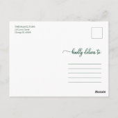 Elegant Green Script Unieke foto voor prettig kers Briefkaart (Achterkant)