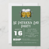 Elegant Green Shamrock St. Patrick's Day Party Kaart (Voorkant)