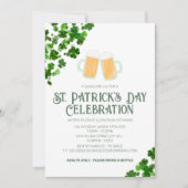 Elegant Green Shamrock St. Patrick's Day Party Kaart (Voorkant)