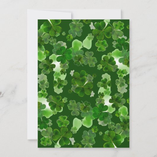 Elegant Green Shamrock St. Patrick's Day Party Kaart (Achterkant)