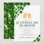 Elegant Green Shamrock St. Patrick's Day Party Kaart (Voorkant / Achterkant)
