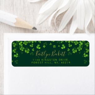 Elegant Green Shamrocks Irish St. Patrick's Day Etiket