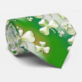 Elegant green Shamrocks Stropdas (Opgerold)