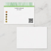 Elegant Green Silk, Social Media & QR Code Notitiekaartje (Voorkant / Achterkant)