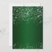 Elegant Green Silver Glitter Christmas Eve Party Kaart (Achterkant)
