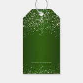 Elegant Green Silver Glitter Merry Kerstmis Cadeaulabel (Achterkant)