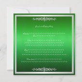 Elegant Green Silver Rozen Birthday Party Kaart (Achterkant)