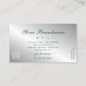 Elegant Green Silver Sparking Diamonds met Logo Visitekaartje (Achterkant)