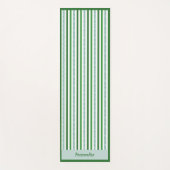 Elegant Green Silver Stripe Zen Yoga Namaste Yogamat (Voorkant)