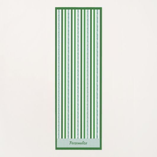 Elegant Green Silver Stripe Zen Yoga Namaste Yogamat (Voorkant)