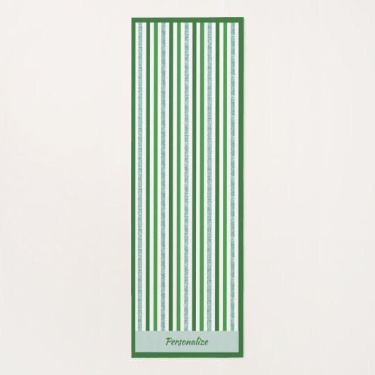Elegant Green Silver Stripe Zen Yoga Namaste Yogamat (Achterkant)