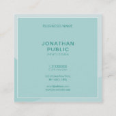 Elegant Green Simple Sjabloon Professional, modern Vierkante Visitekaartje (Achterkant)