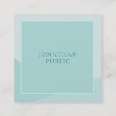 Elegant Green Simple Sjabloon Professional, modern Vierkante Visitekaartje (Voorkant)