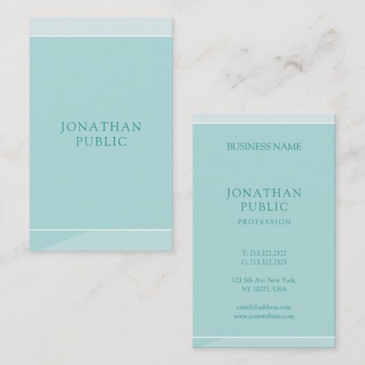 Elegant Green Simple Sjabloon Professional, modern Visitekaartje (Voorkant / Achterkant)