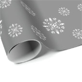 Elegant Green Snowflake Patroon Cadeaupapier (Rol Hoek)