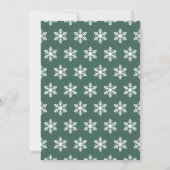 Elegant Green Snowflake Script Holiday Party Kaart (Achterkant)