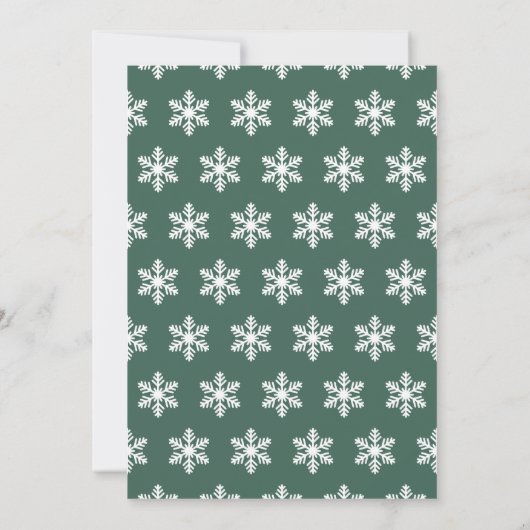 Elegant Green Snowflake Script Holiday Party Kaart (Achterkant)