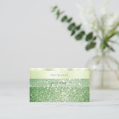 Elegant Green Sparking Glitter Glamourey Shimmery Visitekaartje (Staand voorkant)