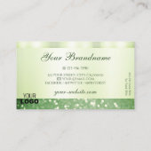 Elegant Green Sparking Glitter met Logo Shimmery Visitekaartje (Achterkant)
