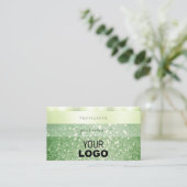 Elegant Green Sparking Glitter met Logo Shimmery Visitekaartje (Staand voorkant)