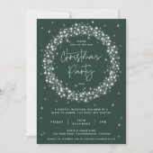 Elegant Green Sparking Lights kerstfeest Kaart (Voorkant)