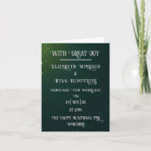 Elegant Green Sparkle Design voor bruiloft Aankondiging (Voorkant)