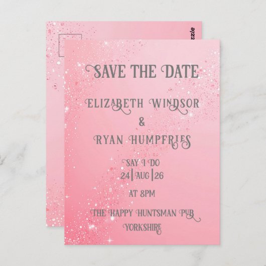 Elegant Green Sparkle Design voor bruiloft Briefkaart (Voorkant / Achterkant)