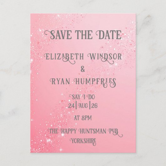 Elegant Green Sparkle Design voor bruiloft Briefkaart (Voorkant)