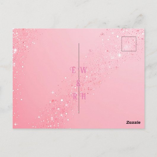 Elegant Green Sparkle Design voor bruiloft Briefkaart (Achterkant)