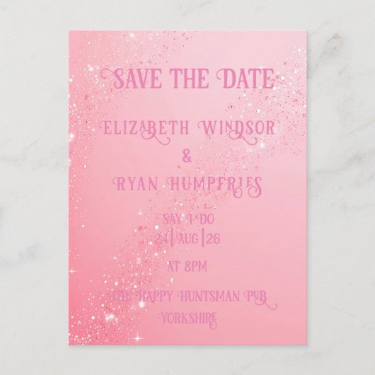 Elegant Green Sparkle Design voor bruiloft Briefkaart (Voorkant)