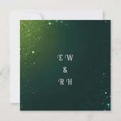 Elegant Green Sparkle Design voor bruiloft Save The Date (Achterkant)