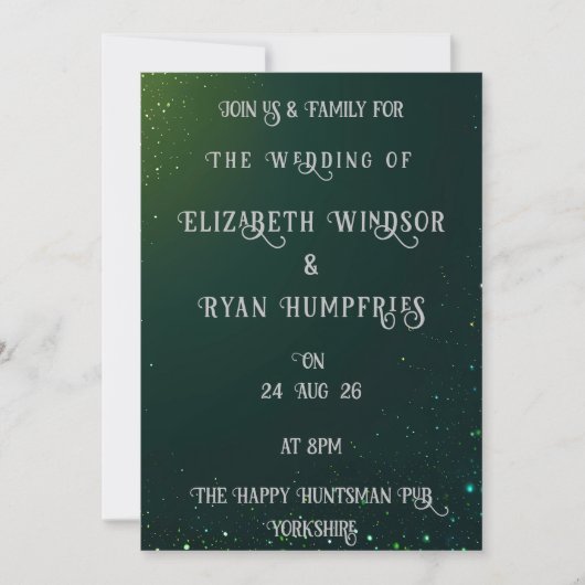 Elegant Green Sparkle Design voor thema Kaart (Voorkant)