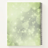 Elegant Green Sparkle Personalised Wedding Belle Notitieboek (Achterkant)