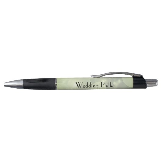 Elegant Green Sparkle personalized Weddenschap Bel Pen (Bovenkant)