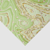 Elegant Green Sparkle Swirls Glitter Sequins Tissuepapier (Detail)