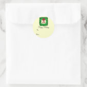 Elegant Green Square Wreath Gift Label (Tas)