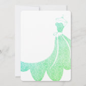 Elegant Green Starry Dress Sweet 16 Birthday Kaart (Achterkant)