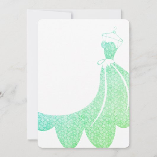 Elegant Green Starry Dress Sweet 16 Birthday Kaart (Achterkant)