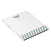 Elegant Green Stripes & Butterfly - Speciaal Notitieblok (Schuin)