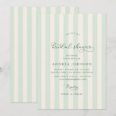 Elegant Green Stripes Country Club Vrijgezellenfee Kaart (Voorkant / Achterkant)