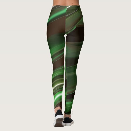 Elegant Green Stripes Leggings (Achterkant)