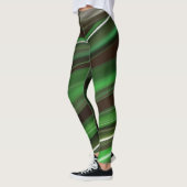 Elegant Green Stripes Leggings (Links)